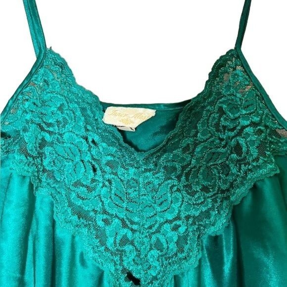 Vintage Inner Most Jade satin night gown‎ neglige size M - Picture 2 of 9